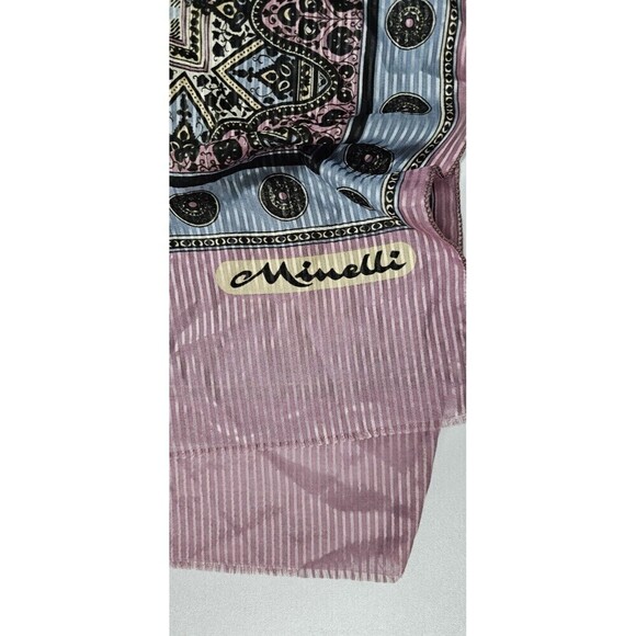 MINELLI Gray Pink Beautiful Geometrical Rectangular Scarf 20" × 58" - Picture 4 of 5
